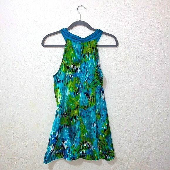 New Directions green and blue flowy blouse size medium - Picture 2 of 16